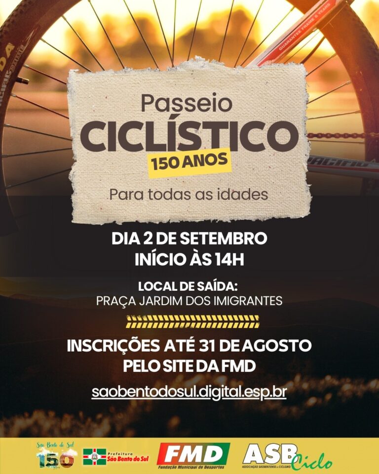 Passeio ciclístico em comemoração aos 150 anos de São Bento do Sul