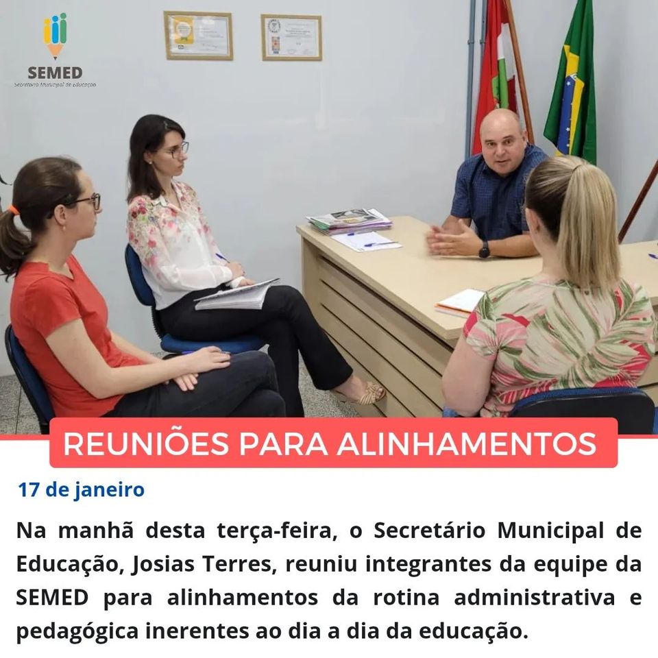 Reuniões para alinhamentos na SEMED