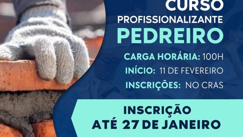 CURSO PROFISSIONALIZANTE PEDREIRO.