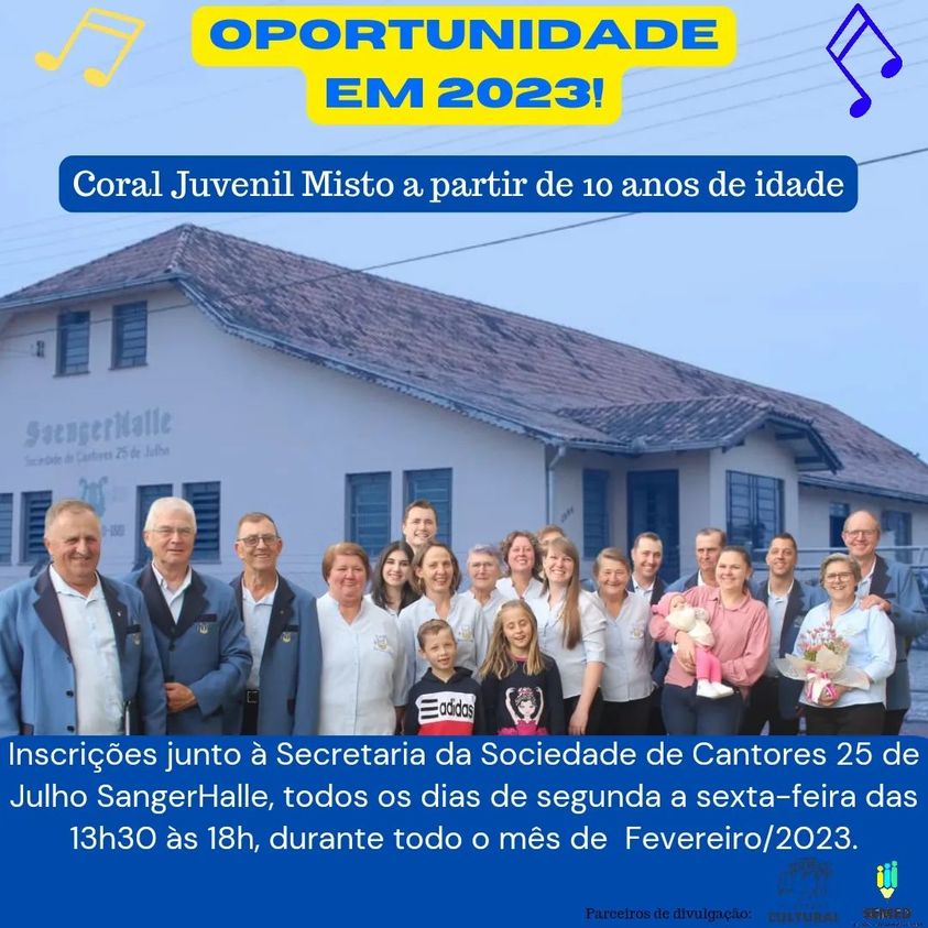 Aulas gratuitas: Coral Juvenil Misto