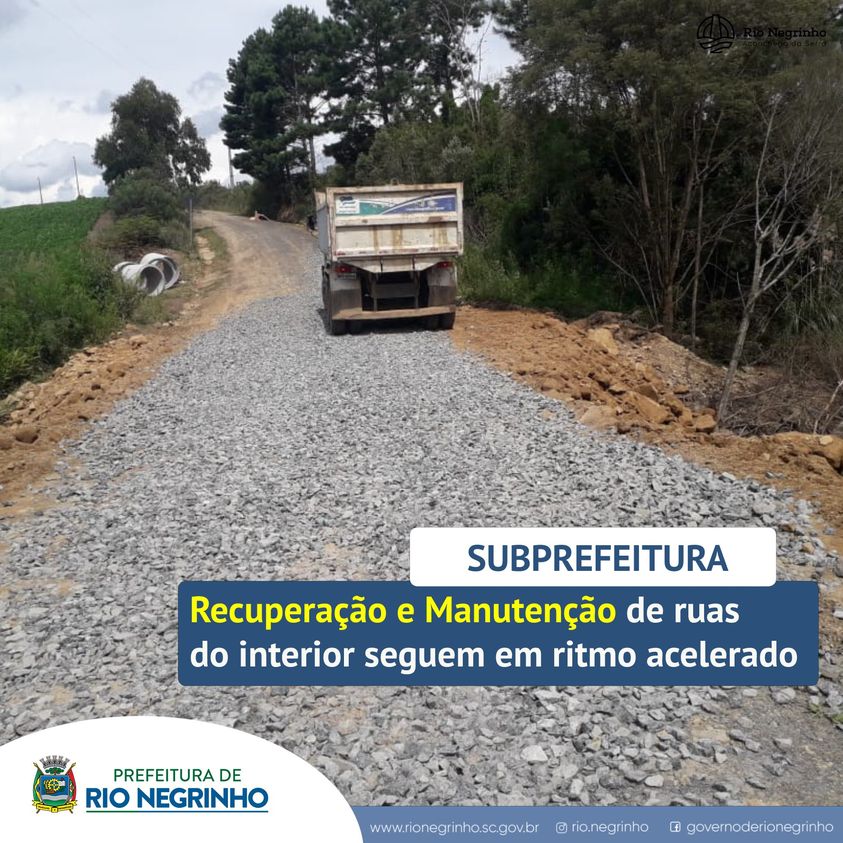 A Subprefeitura segue trabalhando em manutenções e de ruas do interior