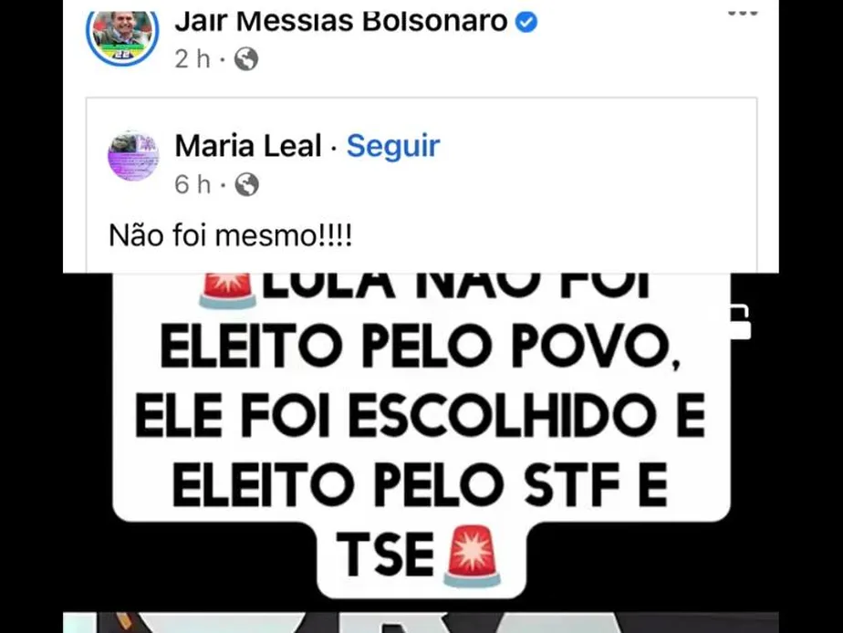 Dois dias após atos golpistas, Bolsonaro compartilha vídeo que questiona vitória de Lula e ataca TSE e STF