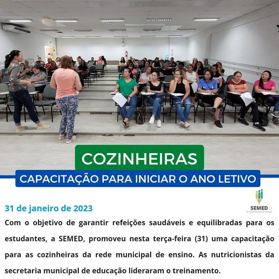 Cozinheiras da Rede Municipal de Ensino capacitadas para iniciar o ano letivo