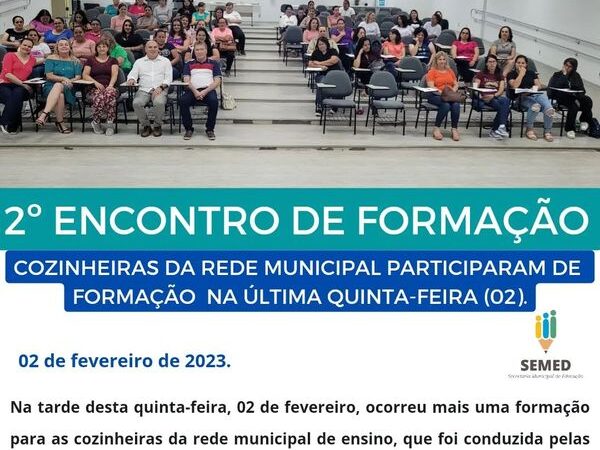 Formação do segundo grupo de cozinheira da rede municipal de ensino