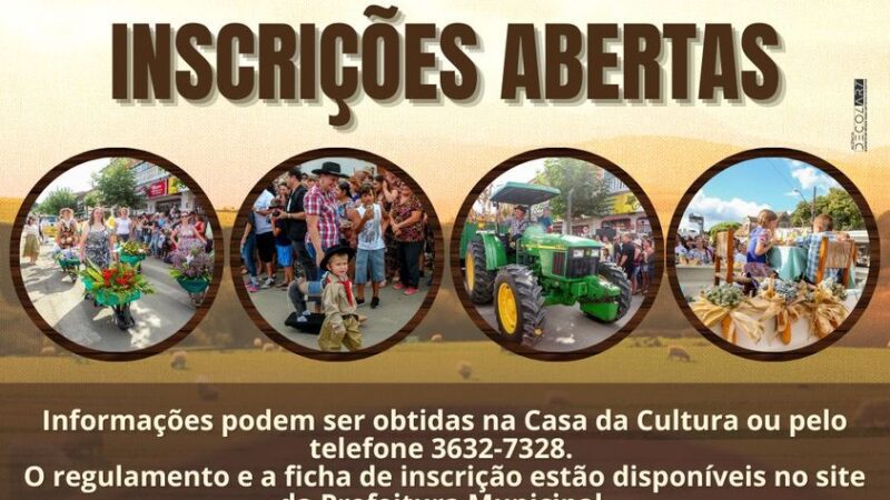 INSCRIÇÕES PARA O DESFILE FESTIVO DA XXIII FESTA ESTADUAL DA OVELHA