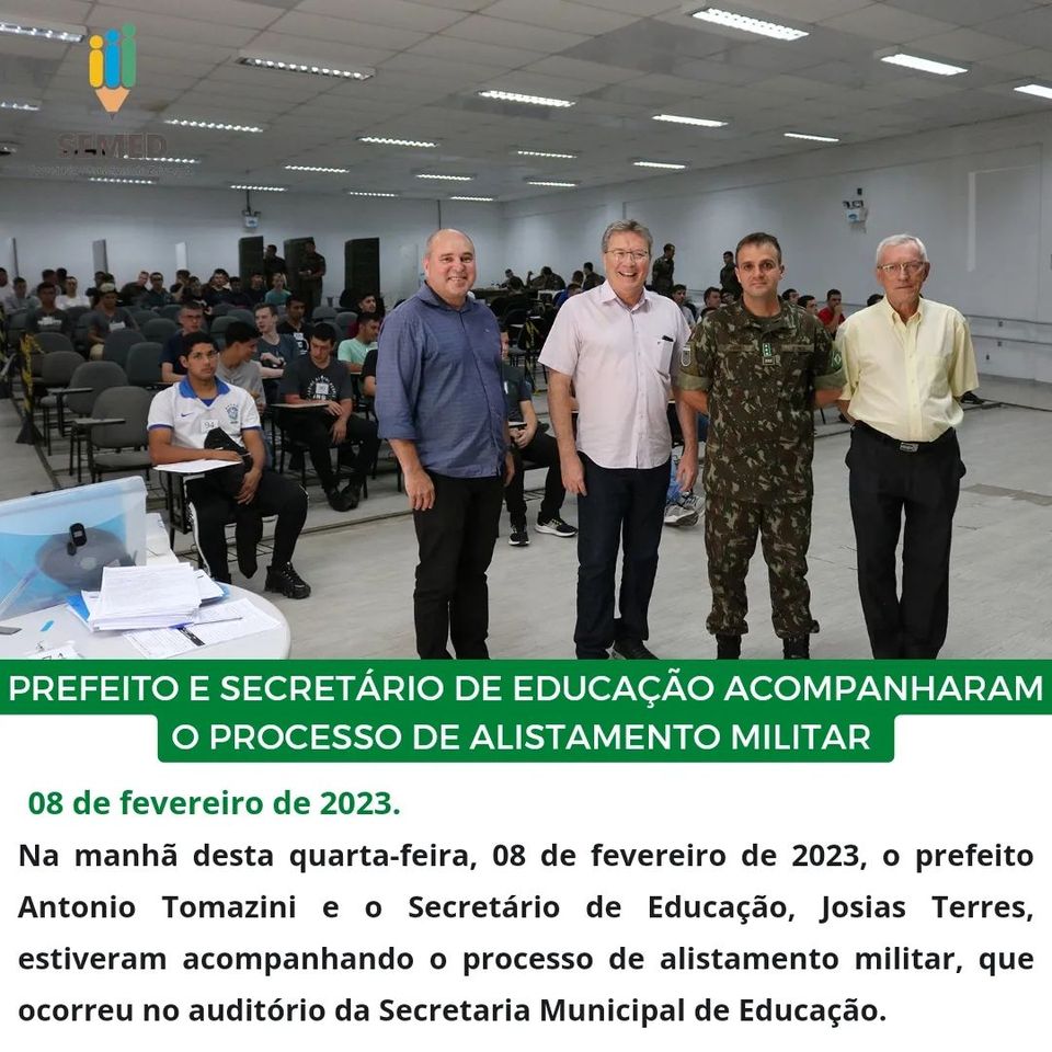 Prefeito e Secretário de Educação acompanharam o processo de alistamento militar que ocorreu nesta quarta-feira