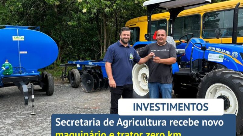 A Secretaria da Agricultura recebe novo trator e maquinários!