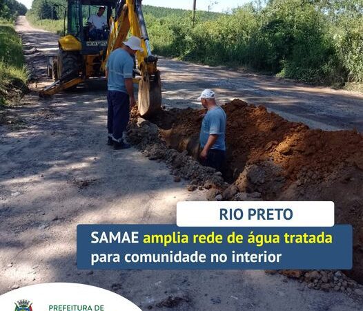 SAMAE de Rio Negrinho amplia a rede de água na Localidade de Rio Preto