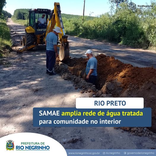 SAMAE de Rio Negrinho amplia a rede de água na Localidade de Rio Preto