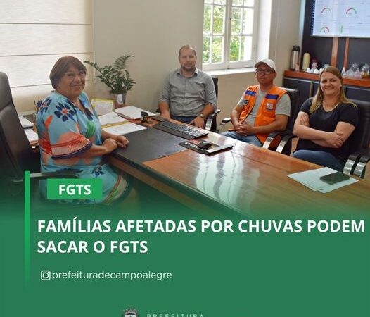 FAMÍLIAS AFETADAS POR CHUVAS PODEM SACAR FGTS