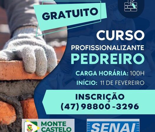 CURSO PROFISSIONALIZANTE PEDREIRO