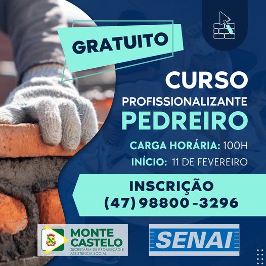 CURSO PROFISSIONALIZANTE PEDREIRO