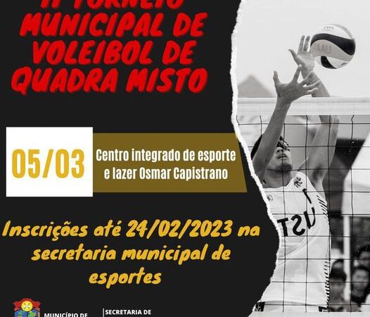 Abertas as Inscrições para o II Torneio Municipal de Voleibol Misto