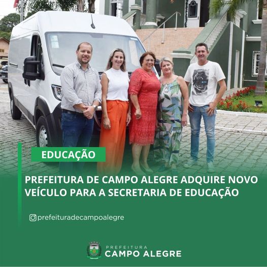 PREFEITURA DE CAMPO ALEGRE ADQUIRE NOVO VEÍCULO PARA A SECRETARIA DE EDUCAÇÃO