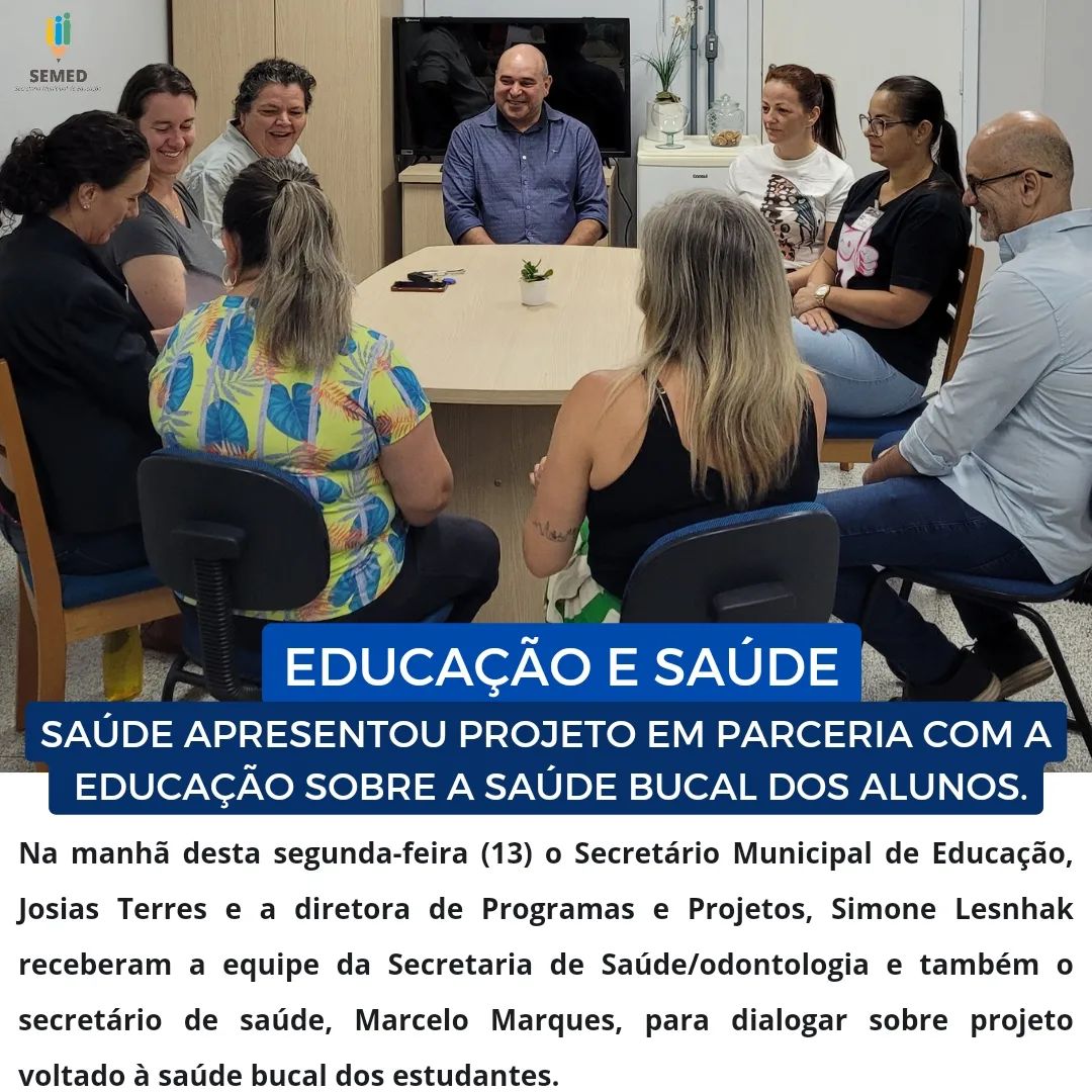 Saúde propõe projeto em parceria com a educação*