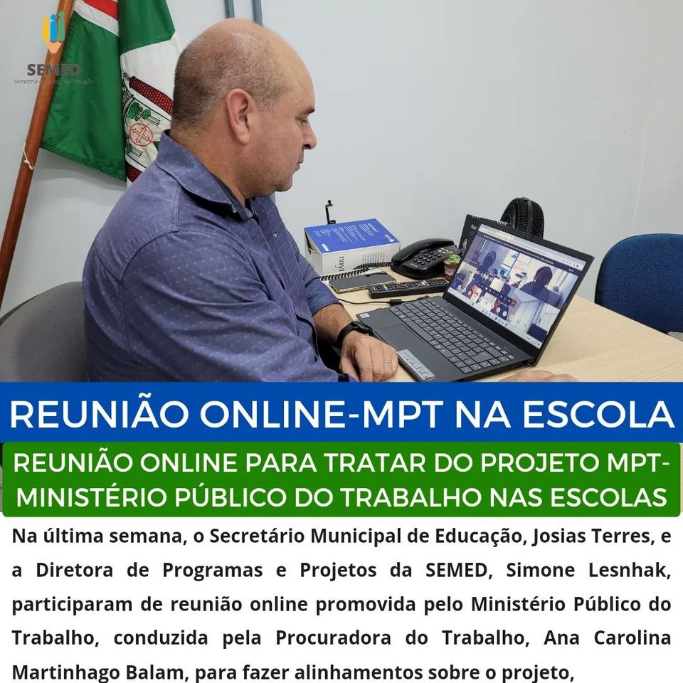 Reunião online para tratar do Projeto MPT- Ministério Público do Trabalho