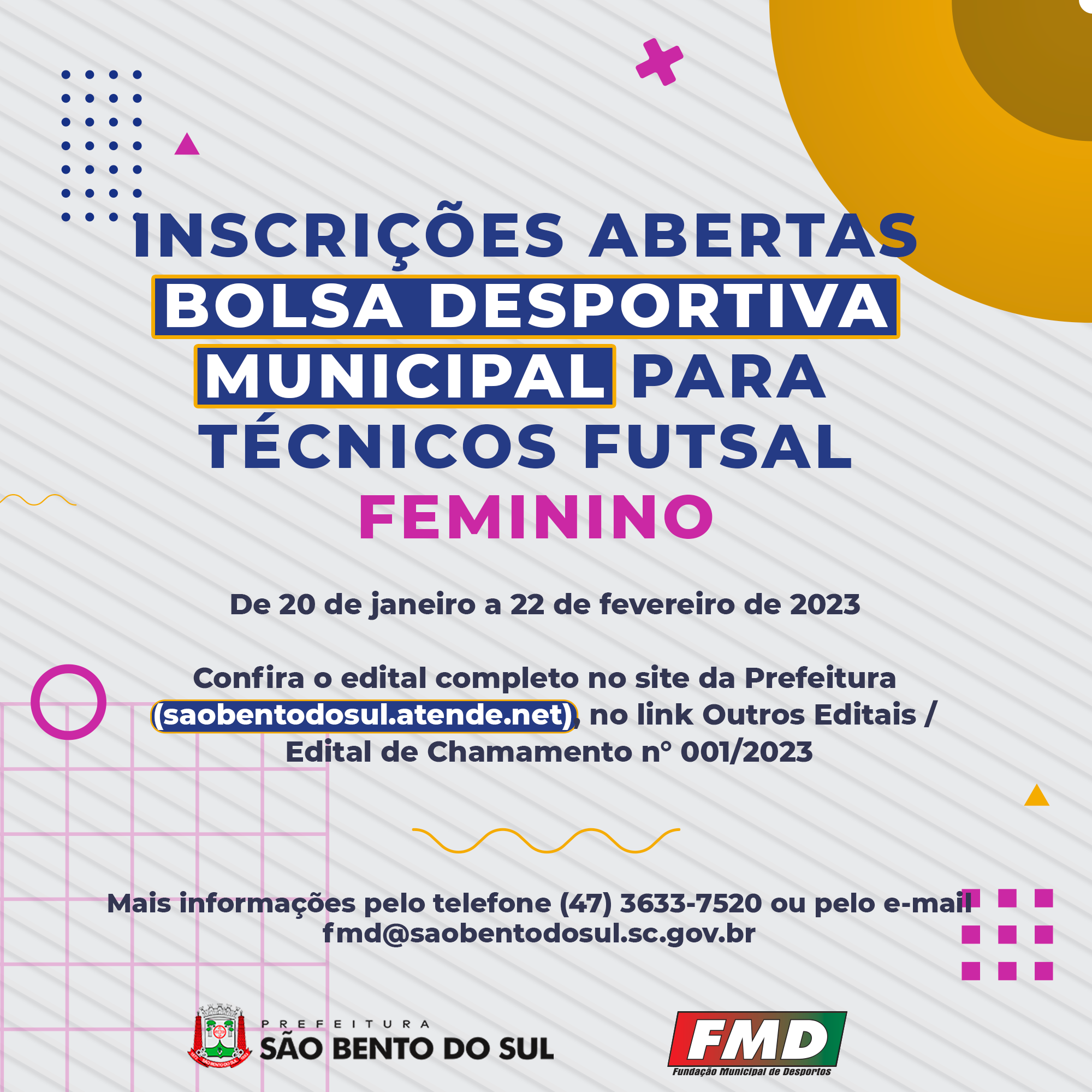 Inscrições para o Bolsa Desportiva Municipal seguem até quarta-feira (22)