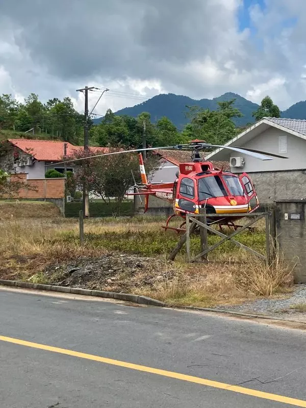 Idoso é atacado por abelhas em Timbó e é encaminhado de helicóptero para o hospital