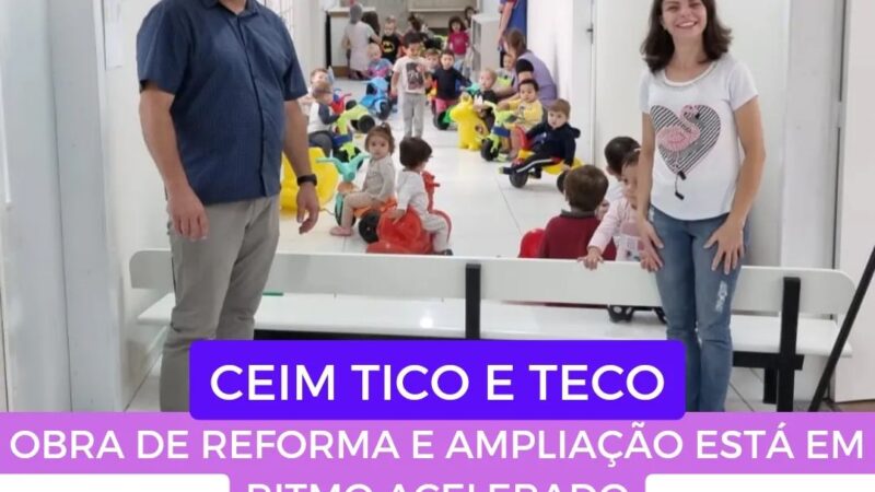 A obra do CEIM Tico e Teco está em ritmo acelerado.