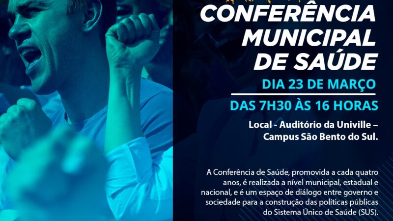 Inscrições abertas para a Conferência Municipal de Saúde