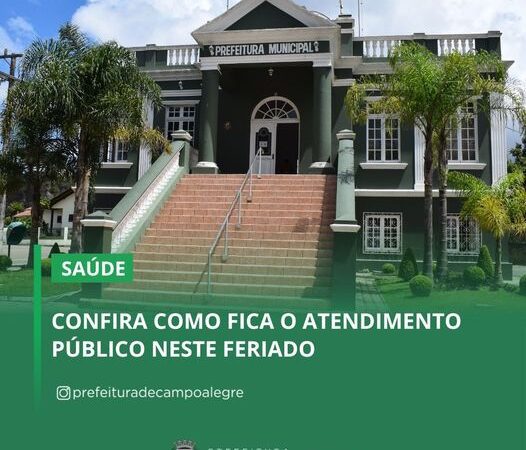 Nesta segunda-feira, 01 de maio, Feriado do Dia do Trabalhador. Em Campo Alegre, algumas repartições públicas atenderão em regime de plantão.