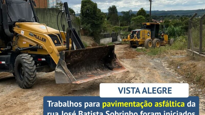 Trabalhos para pavimentação asfáltica na Rua José Batista Sobrinho