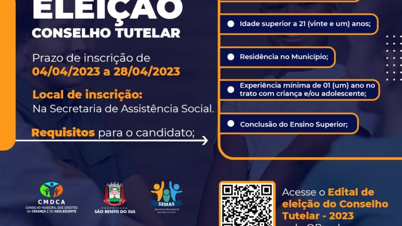 Inscrições abertas para membros do Conselho Tutelar