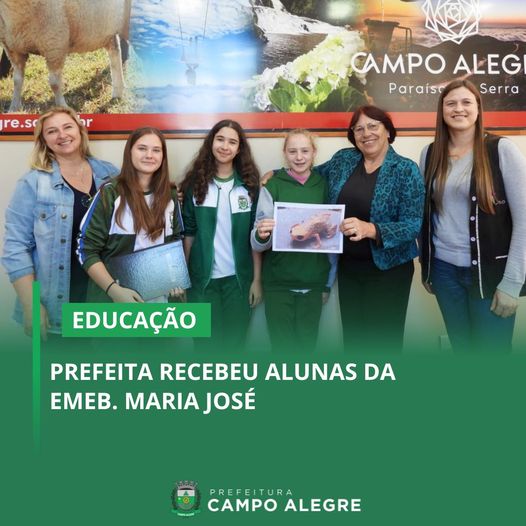 PREFEITA RECEBEU ALUNAS DA EMEB. MARIA JOSÉ