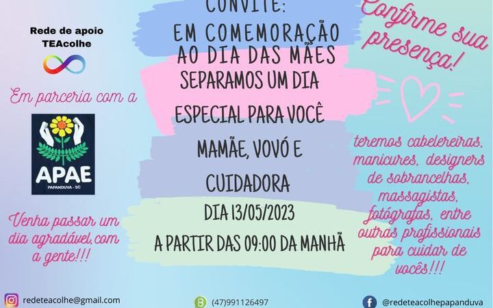 A Rede TEAcolhe Papanduva tem um convite especial para vocês, mamães.