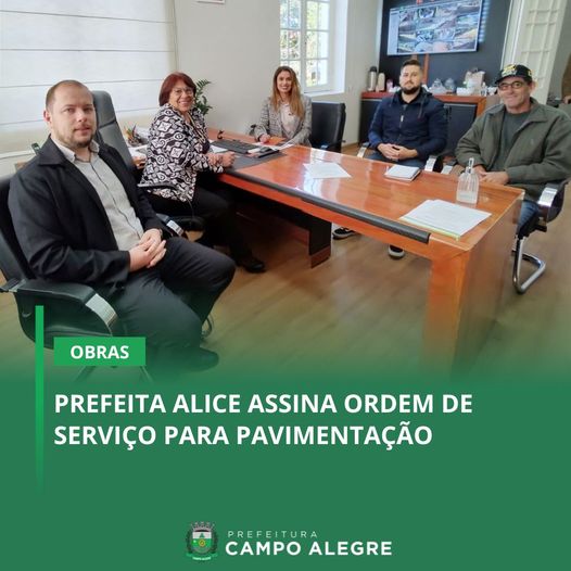 PREFEITA ALICE ASSINA ORDEM DE SERVIÇO PARA PAVIMENTAÇÃO