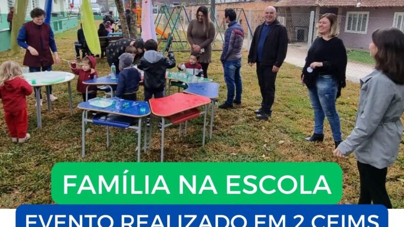 Eventos do “Dia da Família na Escola” foram realizados no CEIM Pastor Adolf Prinz e no CEIM Tico e Teco, no sábado (20)