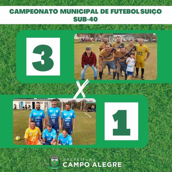 3ª RODADA DO CAMPEONATO MUNICIPAL DE FUTEBOL SUÍÇO SUB-40