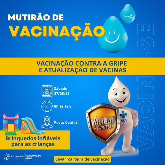 Neste sábado, acontece mais um Mutirão de Vacinação no Posto Central!