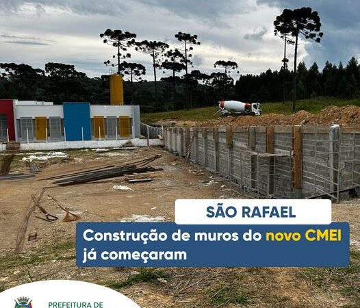 Mais uma importante etapa da construção do novo CMEI do bairro São Rafael está em andamento!