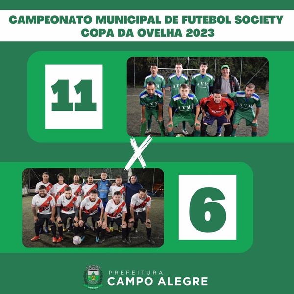 QUARTA RODADA DO CAMPEONATO MUNICIPAL DE FUTEBOL SOCIETY – COPA DA OVELHA 2023