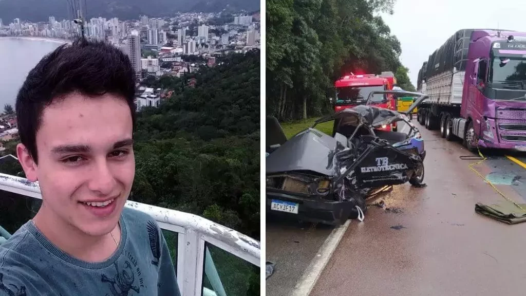 Colisão frontal entre carro e caminhão mata duas pessoas na BR-116 em SC