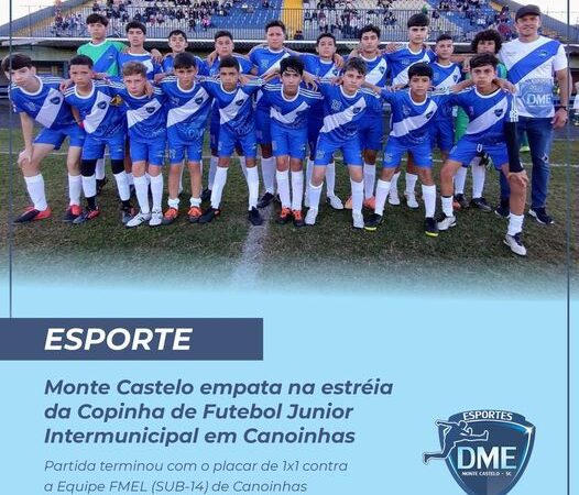 DME Monte Castelo estreia na Copinha de Futebol Junior Intermunicipal em Canoinhas