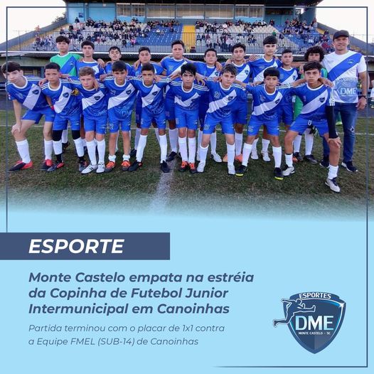 DME Monte Castelo estreia na Copinha de Futebol Junior Intermunicipal em Canoinhas