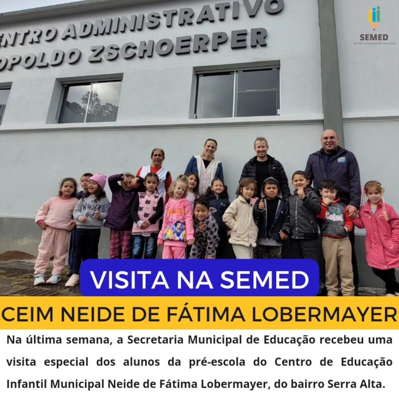 Secretaria de Educação recebeu visita dos alunos do CEIM Neide de Fátima Lobermayer