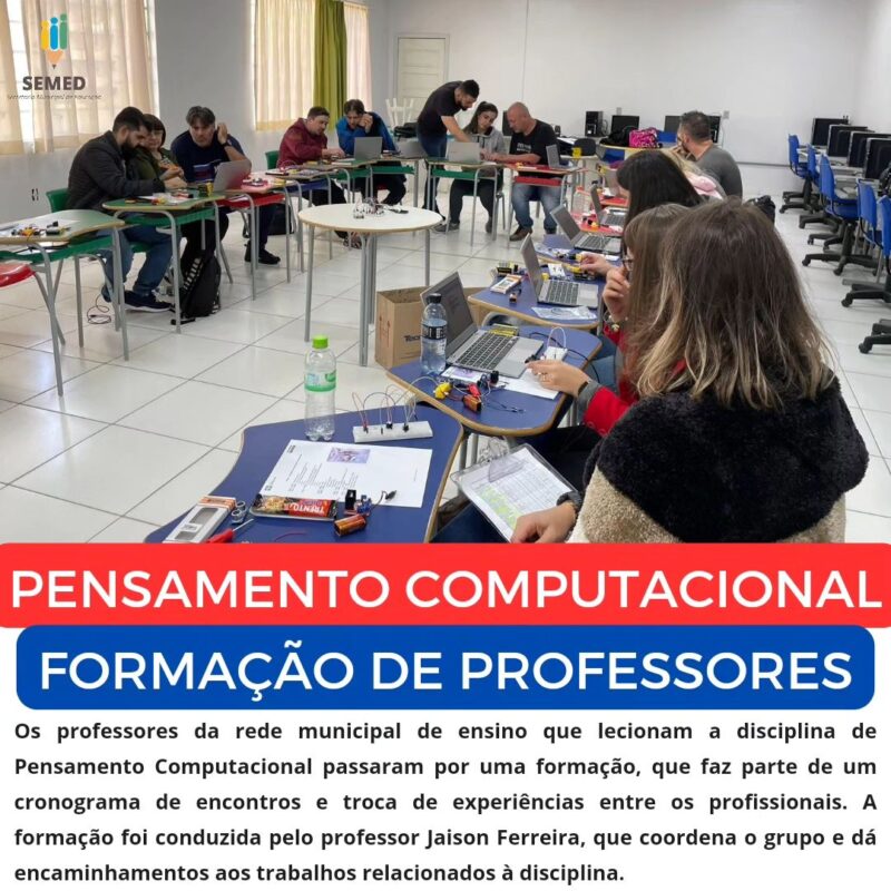 Professores participam de formação sobre Pensamento Computacional