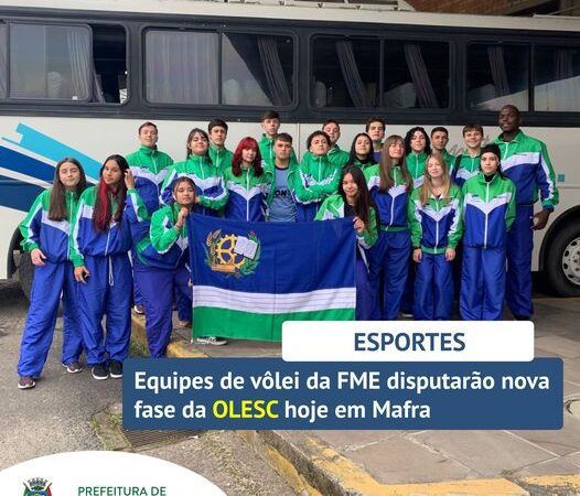 Equipes de vôlei da FME de Rio Negrinho, estarão competindo em mais uma emocionante fase da OLESC