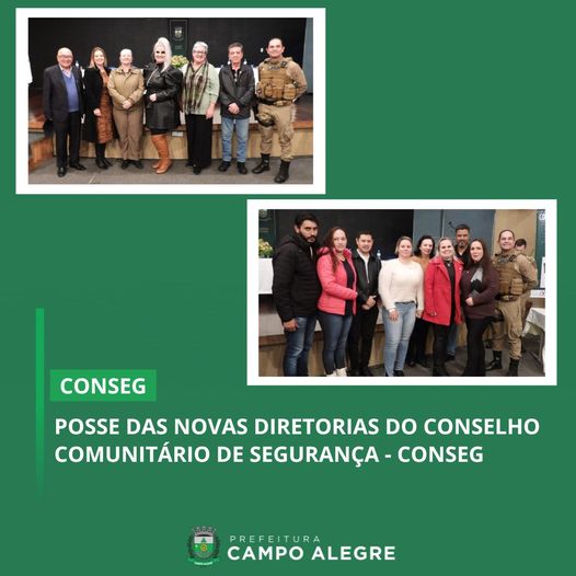 POSSE DAS NOVAS DIRETORIAS DO CONSELHO COMUNITÁRIO DE SEGURANÇA – CONSEG