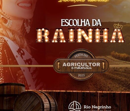 As inscrições para o concurso que elegerá a Rainha e as princesas da Festa do Agricultor e Motorista 2023 seguem abertas!