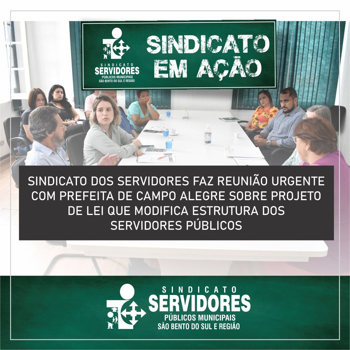 Sindicato dos servidores faz reunião urgente com Prefeita de Campo Alegre sobre Projeto de Lei que modifica estrutura dos servidores públicos.