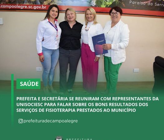 PREFEITA E SECRETÁRIA DE SAÚDE SE REUNEM COM REPRESENTANTES DA UNISOCIESC