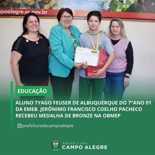 ALUNO RECEBEU MEDALHA DE BRONZE NA OBMEP