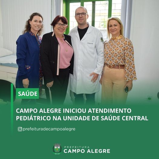 CAMPO ALEGRE INICIOU ATENDIMENTO PEDIÁTRICO NA UNIDADE DE SAÚDE CENTRAL