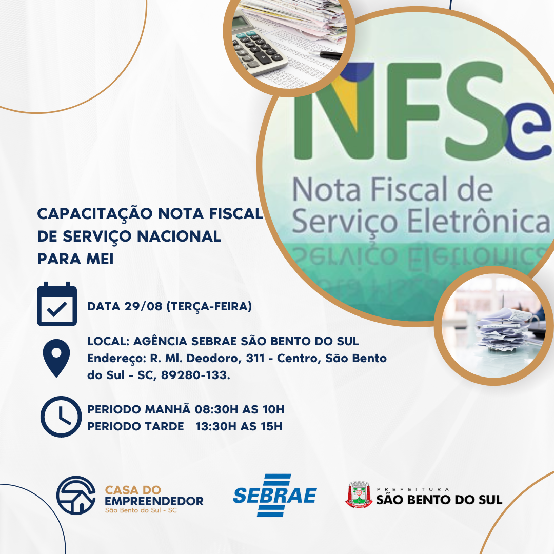 Prefeitura e Sebrae oferecem capacitação sobre nova Nota Fiscal Nacional de Serviços para MEI