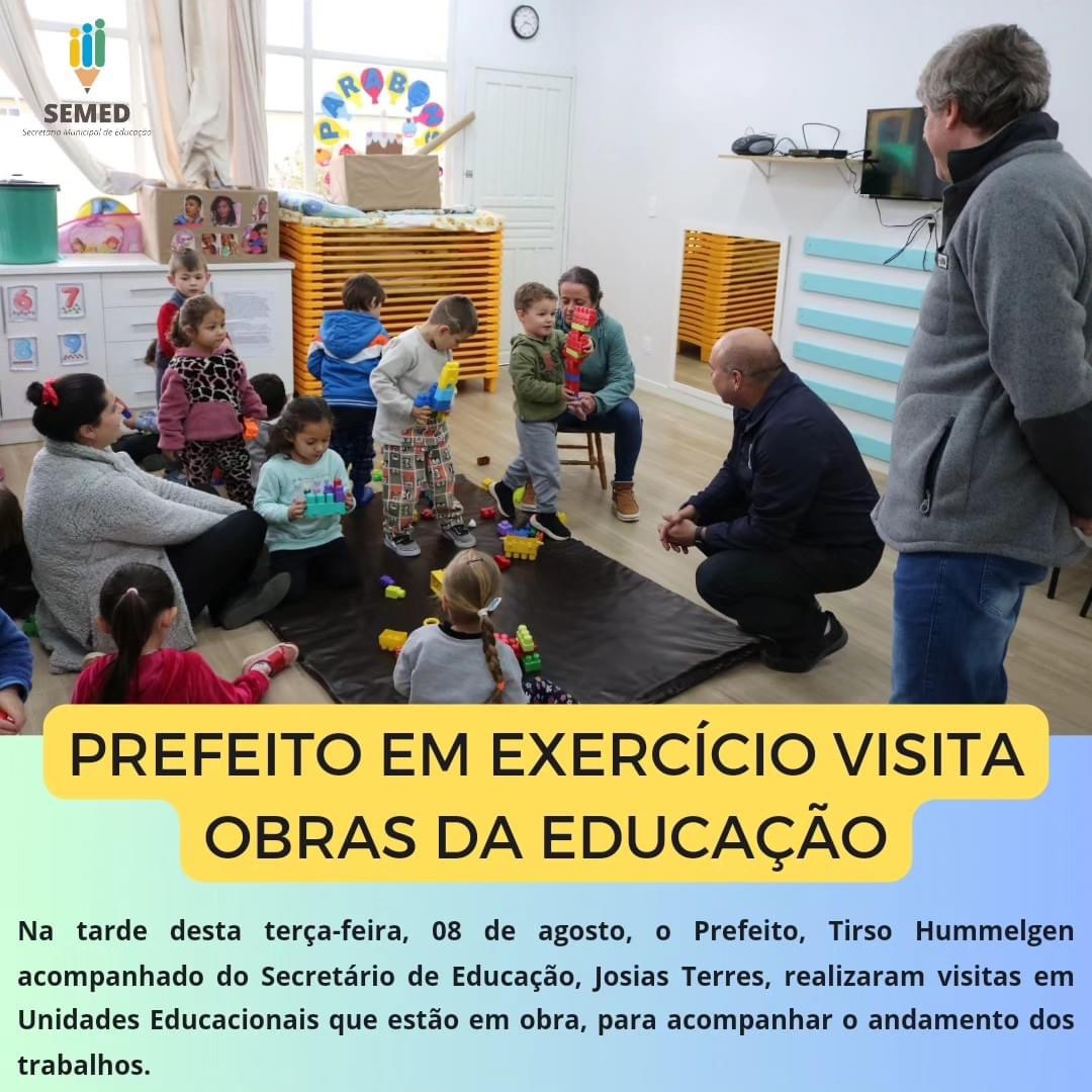 ✅️Prefeito em exercício visita obras da educação