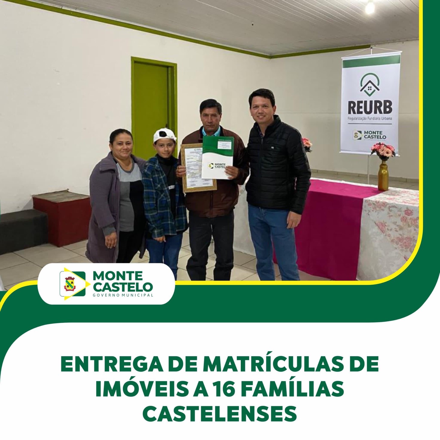 Entrega de matrículas de imóveis a 16 famílias